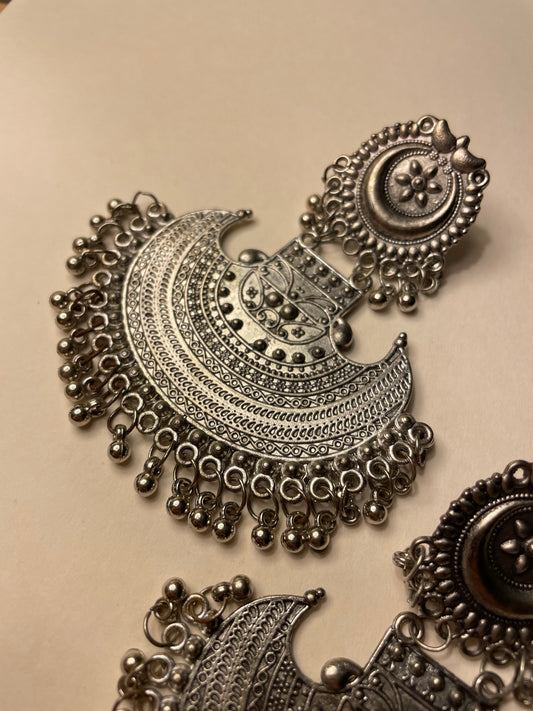 Oxidized Rajasthani earrings