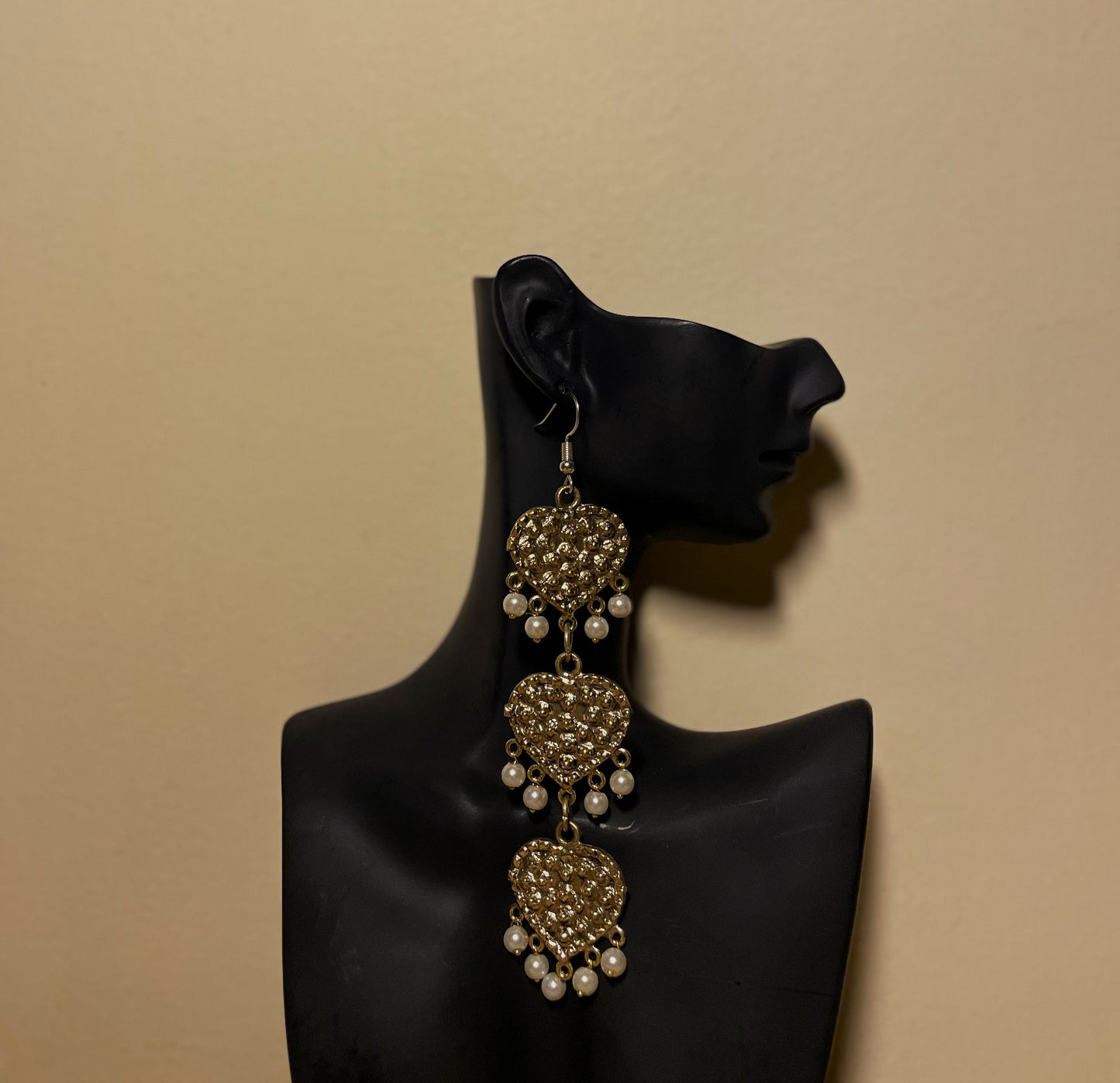 Triple heart earrings
